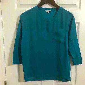 Pure By Alfred Sung Shirt Blue Xs
